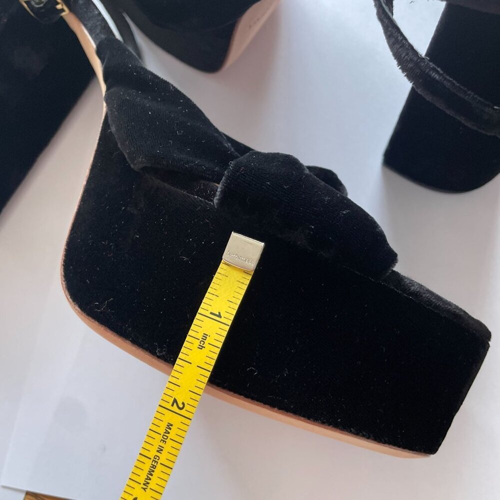 Loeffler Randall Roz Knot Platform Sandals Black Velvet 10.5 - Picture 10 of 10